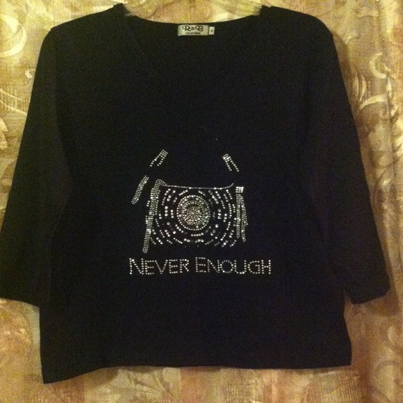 R & B Black V-neck top. Adorable!
