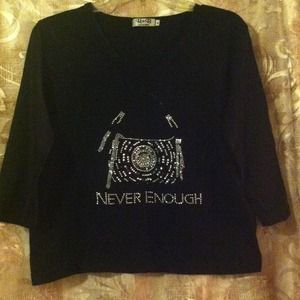 R & B Black V-neck top. Adorable!