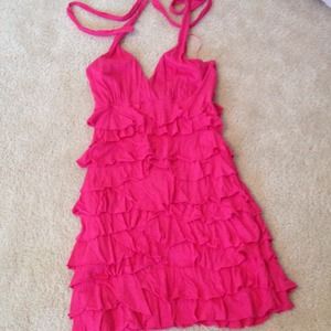 Pink halter top express dress