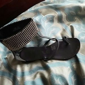 Black studded Ankle sandals