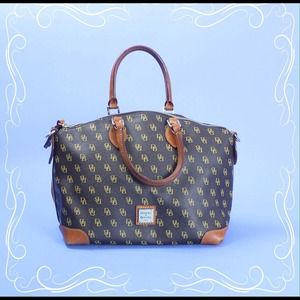 Dooney & Bourke Logo Print Leather Satchel