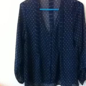 SOLD! Sheer long sleeve polka dot top