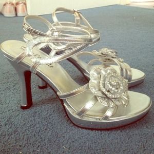 Strappy Silver Heels