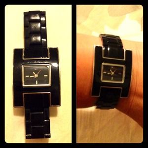 Tommy Hilfiger black enamel watch
