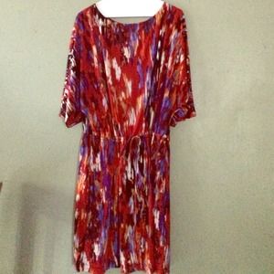 Multi color red dress