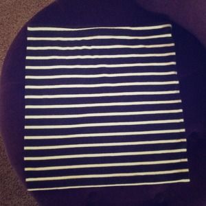White striped black skirt.