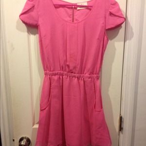 Pink shirt dress