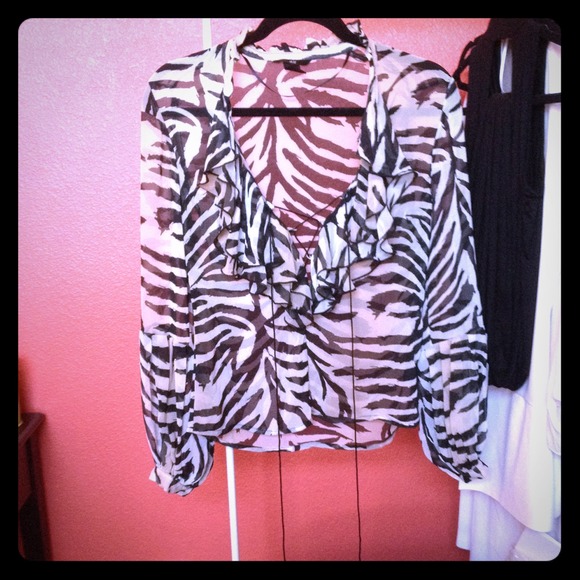 H&M Flowy Zebra Print Blouse