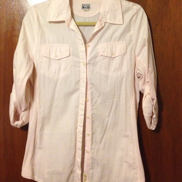 Converse pink button down top