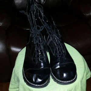 Black zippered boots