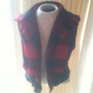 Cute red plaid vest only worn once.