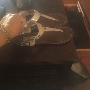 Steve Madden cream/beige and silver sandals