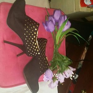 Suede Studded Booties