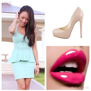 Mint peplum dress