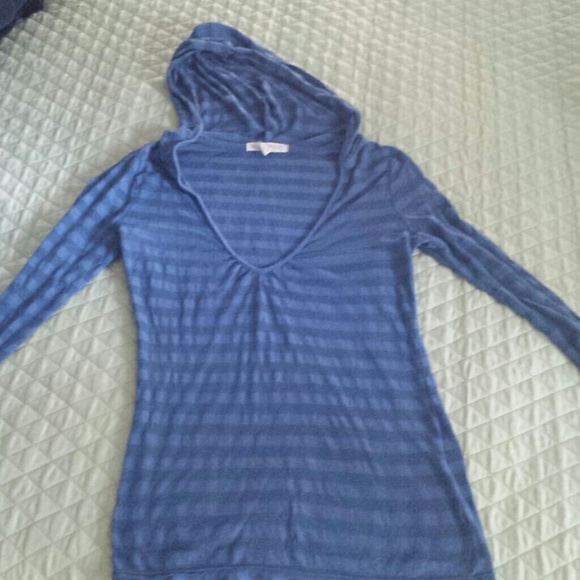 Blue long sleeve with hoodie