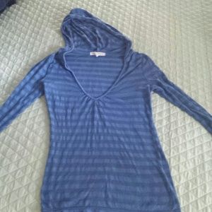 Blue long sleeve with hoodie