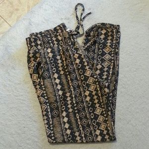 Pants with a aztec type of pattern