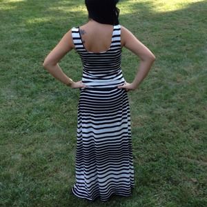 Black and White stripe Maxi Dress