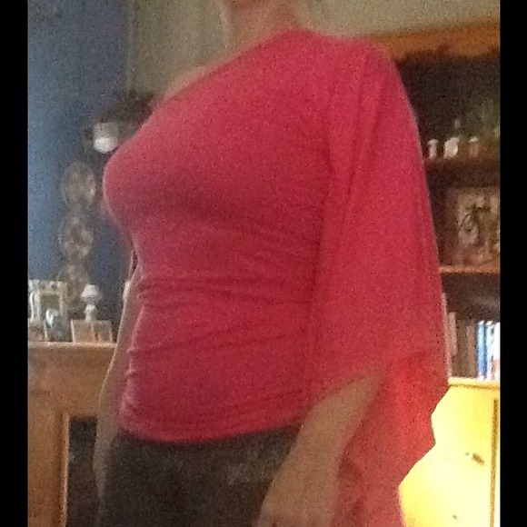 Pink one shoulder shirt