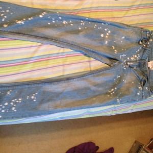 Paint splattered skinny jeans