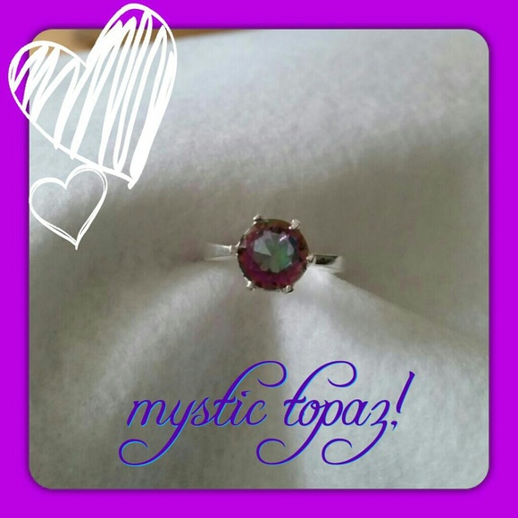 Stunning 3 Carat Mystic Topaz 925 SS ring