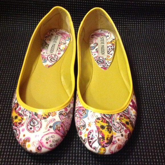 paisley patent leather flats