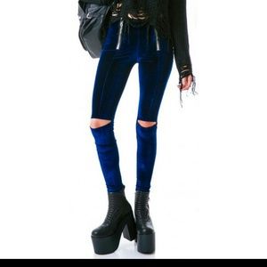 UNIF ish pants in blue velvet bundle with flannel
