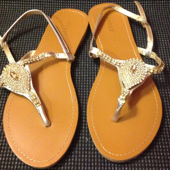 gold sandals