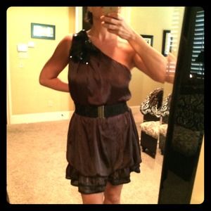 Brown and black cocktail dress. Size M-L
