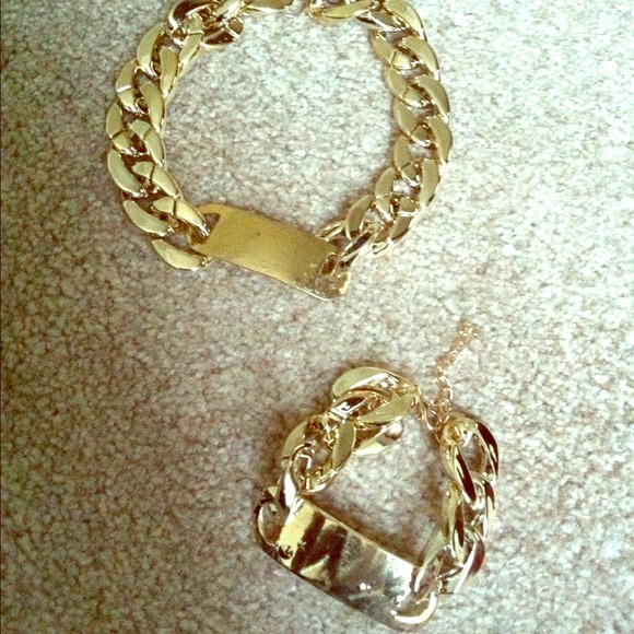 Gold Plated Chunky Chain Necklace and Bracelet Set
