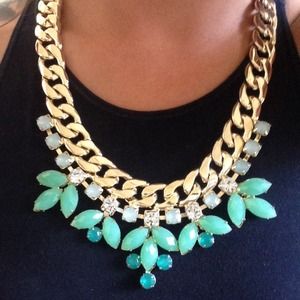 Gold and turquoise statement necklace