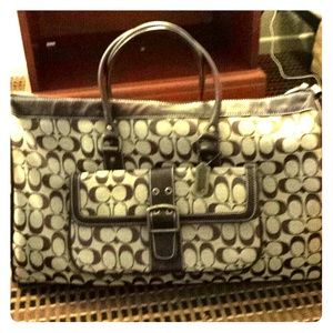 Brown coach travel bag