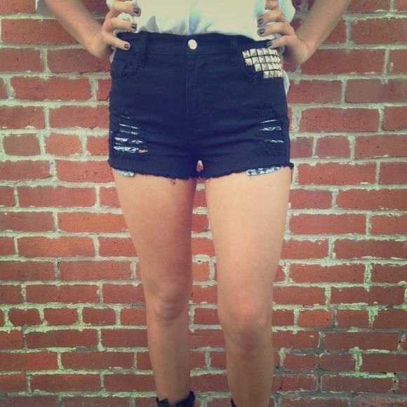 Black high waisted shorts