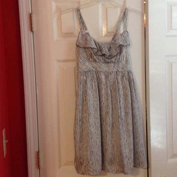 navy/white striped dress