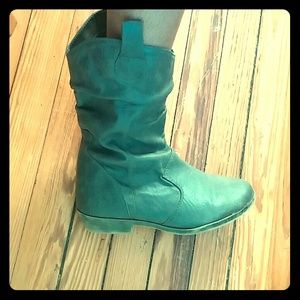 Gray cow girl boots