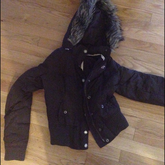 Hollister brown down jacket