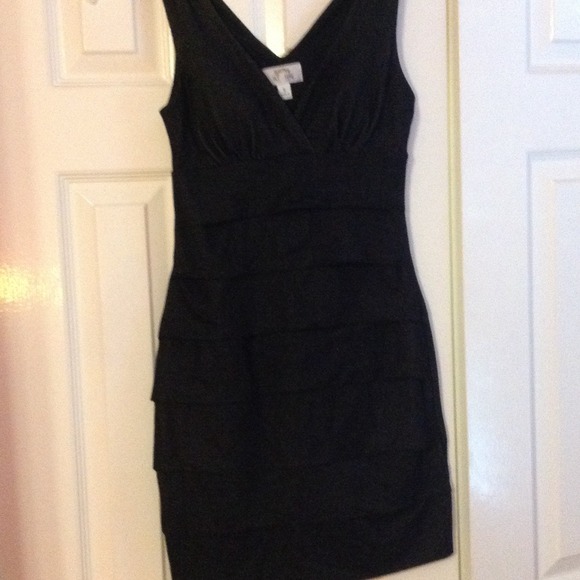 black body-con dress