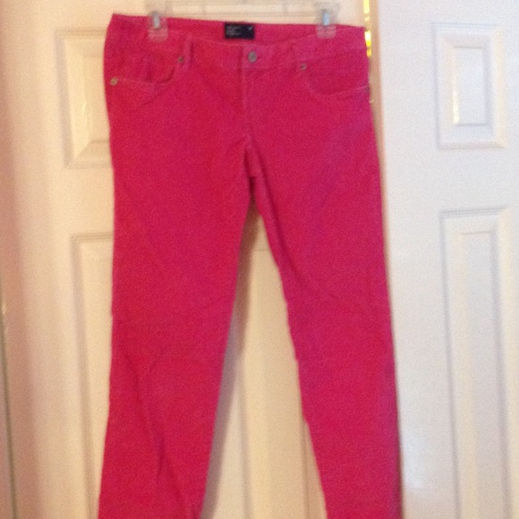 hot pink corduroy skinny pants