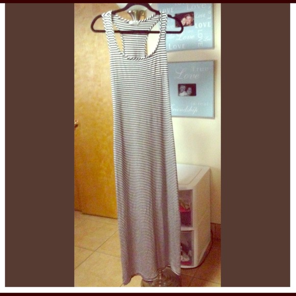 Black and white striped Maxi dress