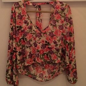 A floral blouse