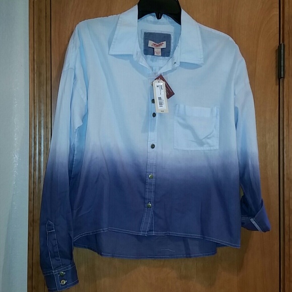 Blue ombre cotton top