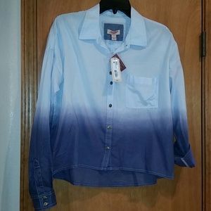 Blue ombre cotton top