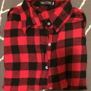 Tartan print flannel shirt