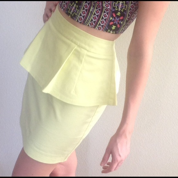 Light yellow peplum skirt