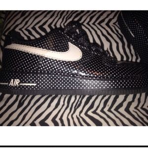 Nike Air Force I (1) polka dot black