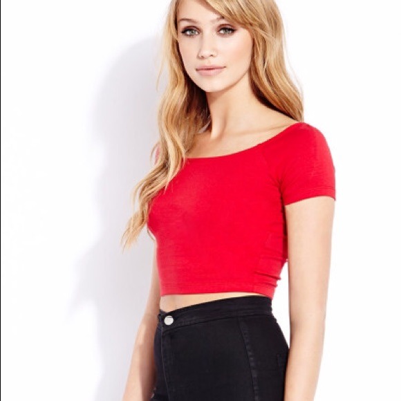 Red crop top