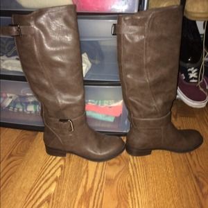 Brown riding boots