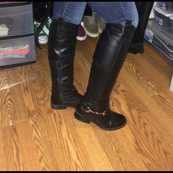 black riding boots