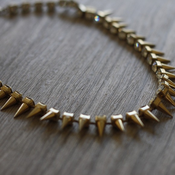 Gold Crystal Spike Necklace