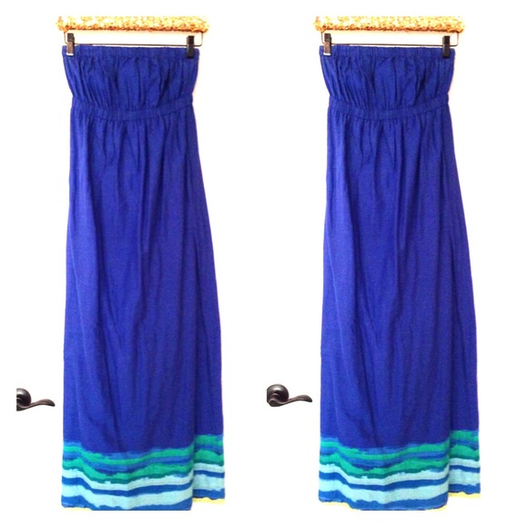 Strapless maxi dress in ombré